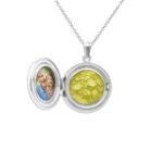 Yellow_-Circular Shaped Ashes Locket - Ashes Jewellery