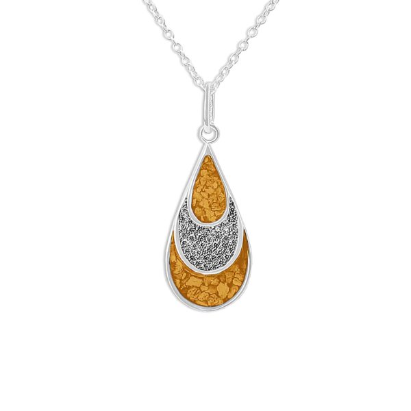 Orange - Layered Teardrop Ashes Necklace - Ashes Jewellery