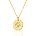 New Gold Disc Handwriting Necklace