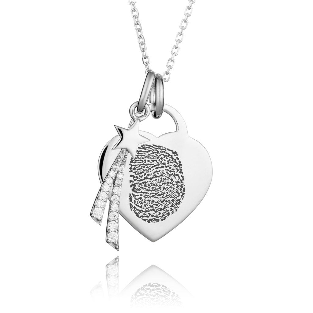 Shooting Star Fingerprint Necklace - Fingerprint Jewellery