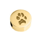 gold circle bead pawprint