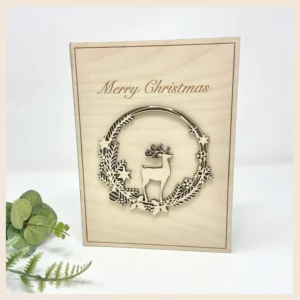 Reindeer Engraved Memorial Christmas Card