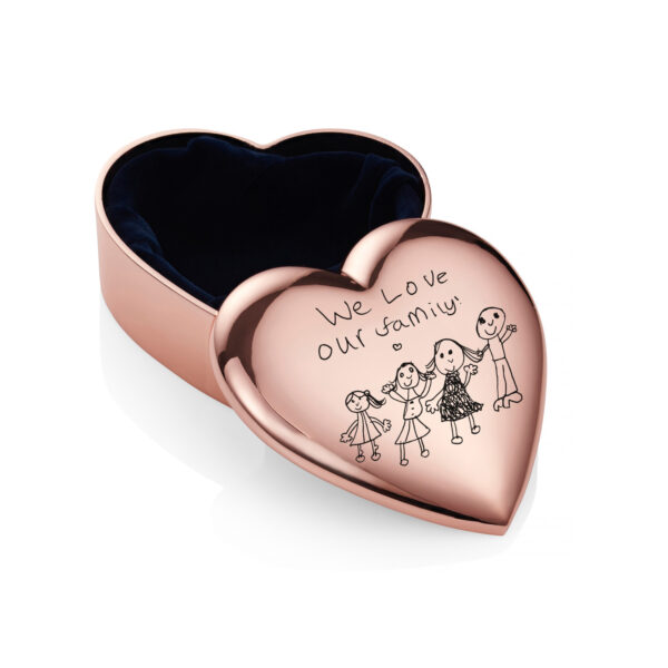 Rose Gold Children's Drawing Heart Trinket Box