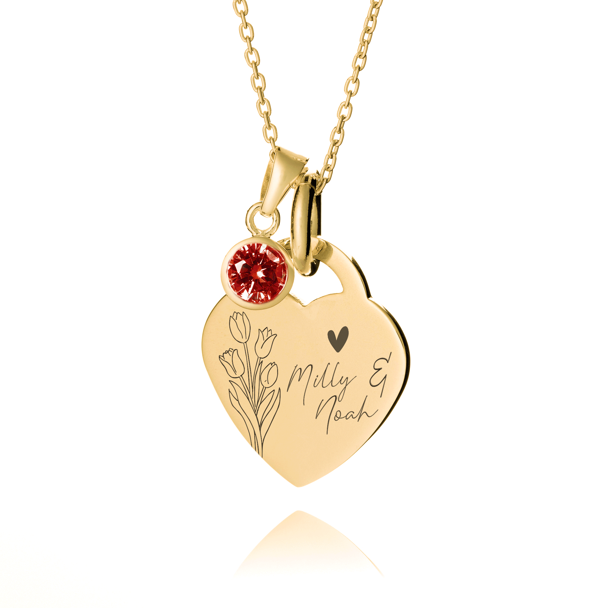 Gold Eternal Love Anniversary Necklace - Valentines Gift - Personalised Jewellery