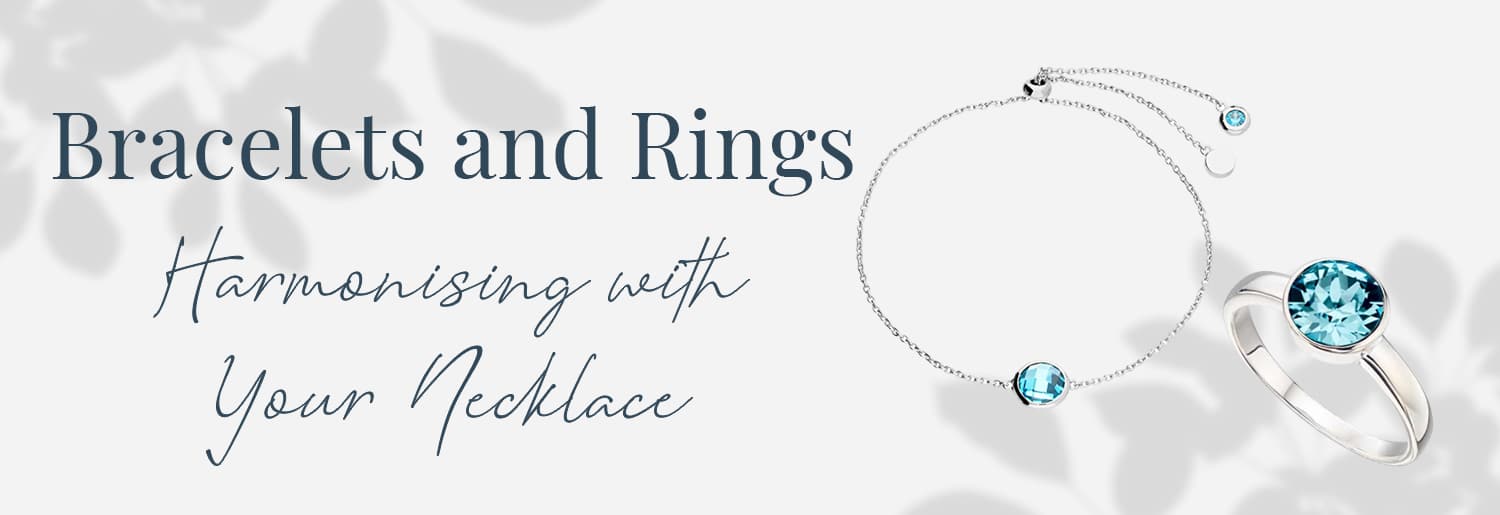 March Birthstone Bracelet and Rings - Aquamarine