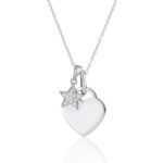 Sterling Silver Heart and Star Necklace