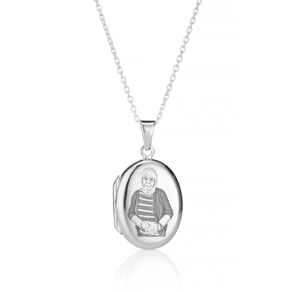 Sterling Silver Oval Locket Necklace photo