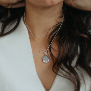 Oval Fingerprint Locket - Photo Jewellery - Memorial Jewellery