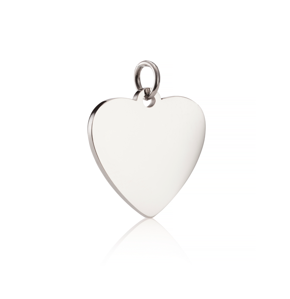 Silver Illustration Heart Charm Memorial Jewellery - Inscripture - Illustration Jewellery