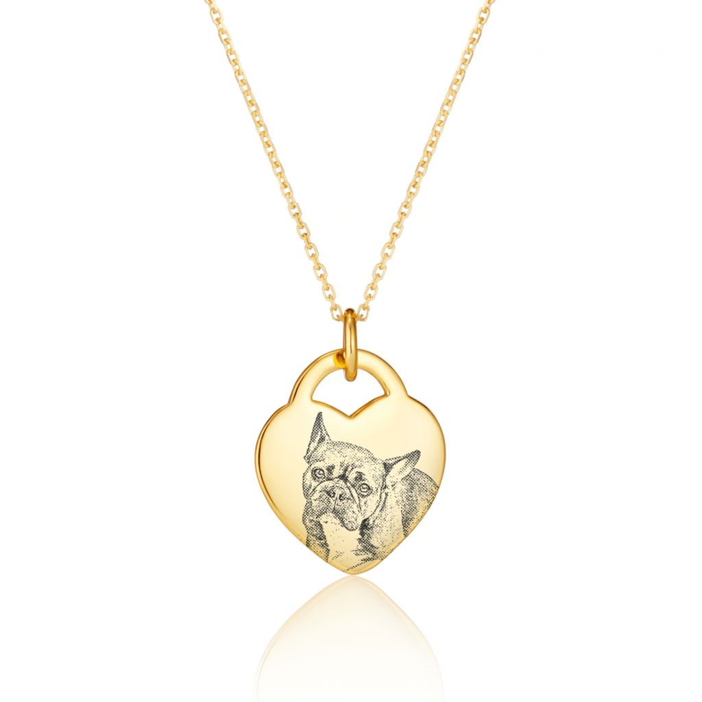 Gold Heart Photo Necklace - Photo Jewellery - Memorial Jewellery - Inscripture