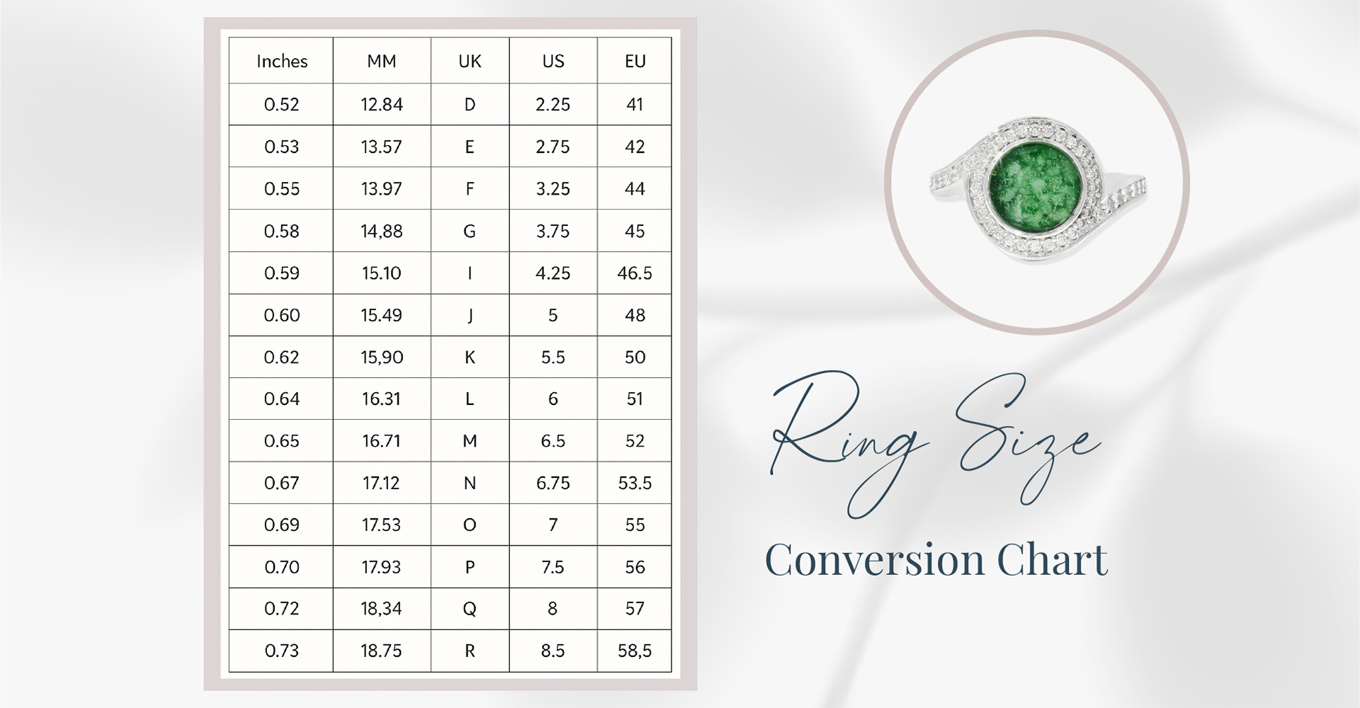 ring size conversion chart