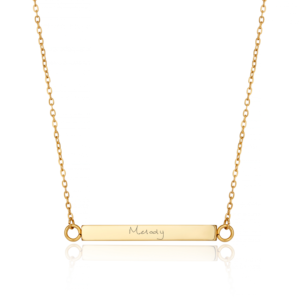 Gold Bar Handwriting Necklace - Handwriting Jewellery - Inscripture - Memorial Jewellery