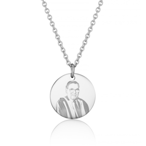 Silver Disc Photo Necklace - Photo Jewellery - Memorial Jewellery - Inscripture