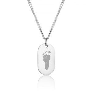 Dog Tag Handprint or Footprint Necklace - Handprint or Footprint Jewellery - Memorial Jewellery - Inscripture