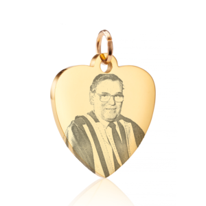 Gold Photo Heart Charm - Memorial Jewellery - Photo Jewellery - Inscripture