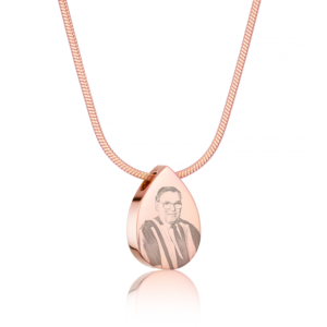 Rose Gold Teardrop Photo Necklace - Photo Jewellery - Memorial Jewellery - Inscripture