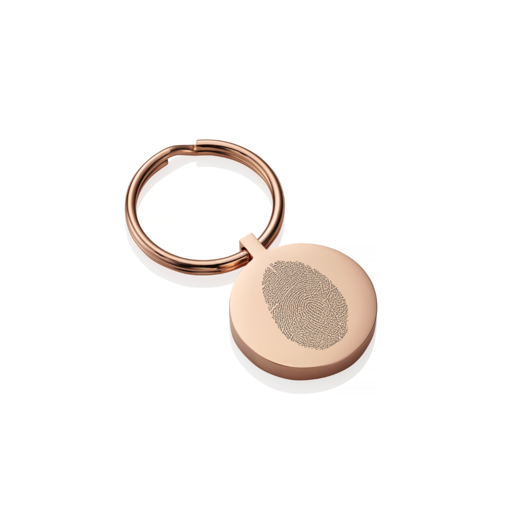 Rose Gold Fingerprint Keyring - Memorial Gifts - Fingerprint Gifts - Inscripture