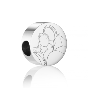 Silver Circle Pandora Compatible Illustration Charm - Illustration Jewellery - Memorial Jewellery - Inscripture