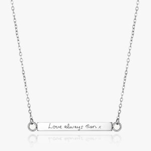 Silver Bar Handwriting Ashes Necklace - Ashes Jewellery - Inscripture - Handwriting Jewellery