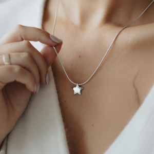 Silver Star Fingerprint Necklace - Fingerprint Jewellery - Inscripture - Memorial Jewellery