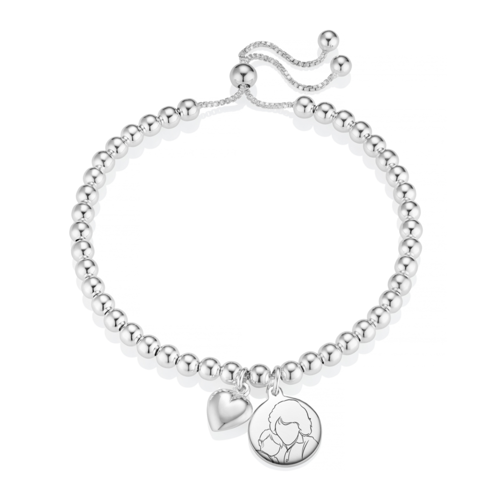 Disc Duo Illustration Bracelet - Memorial Jewellery - Illustration Jewellery - Inscripture