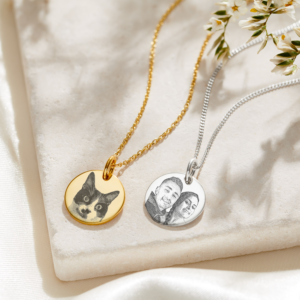 Sterling Silver Disc Photo Necklace - Photo Jewellery - Memorial Jewellery - Inscripture