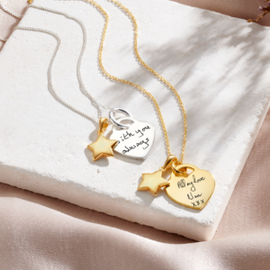 Gold Star Handwriting Necklace - Handwriting Jewellery - Memorial Jewellery - Inscripture