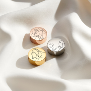 Gold Circle Illustration Pandora Compatible Charm - Illustration Jewellery - Memorial Jewellery - Inscripture