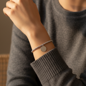 Silver Disc Photo Bracelet - Memorial Jewellery - Photo Jewellery - Inscripture