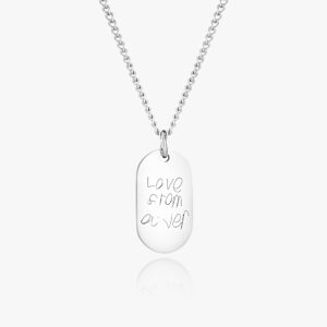 Dog Tag Handwriting Necklace - Handwriting Jewellery - Memorial Jewellery - Inscripture