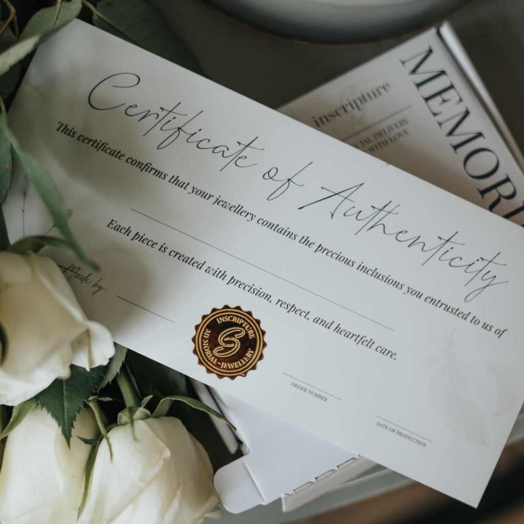 Ashes into Jewellery - Inscripture