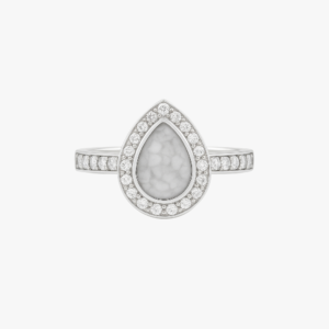 Crystal Teardrop Ashes Ring - Ashes into Jewellery - Inscripture - Memorial Jewellery