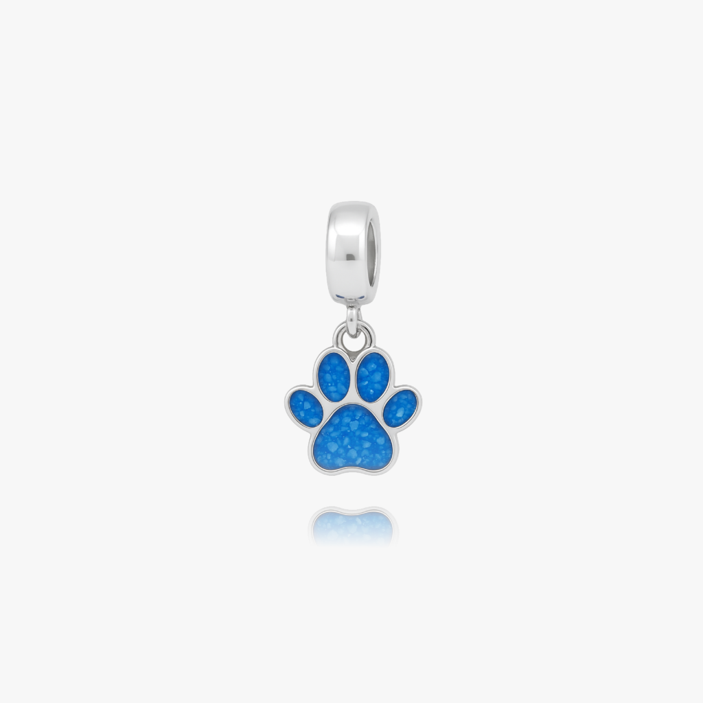 Paw Print Pandora Ashes Charm - Ashes into Jewellery Inscripture - Memorial Jewellery