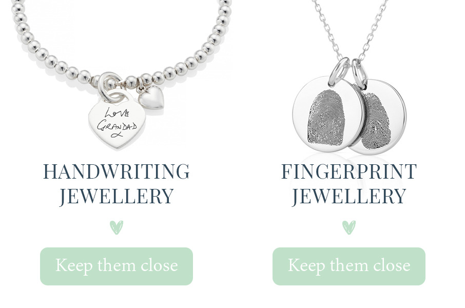 handwriting jewellery and fingerprint jewellery