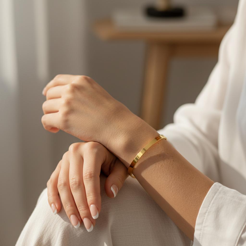 Gold Handwriting Bangle - Handwriting Jewellery - Memorial Jewellery
