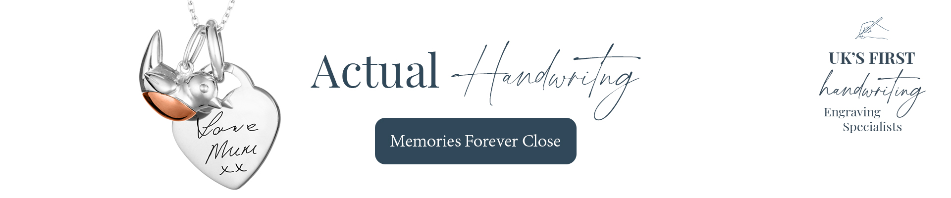 actual handwriting jewellery