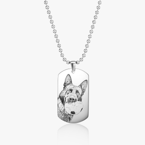 Mens Dog Tag Photo Necklace - Photo Jewellery - Memorial Jewellery - Inscripture