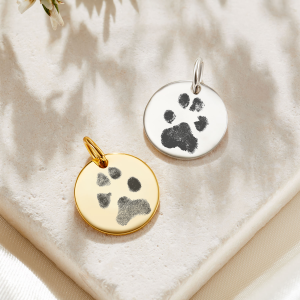 Disc Paw Print Charm - Paw Print Jewellery - Pet Memorial
