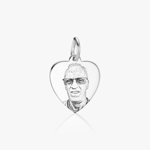 Sterling Silver Photo Heart Charm - Photo Jewellery - Memorial Jewellery - Inscripture