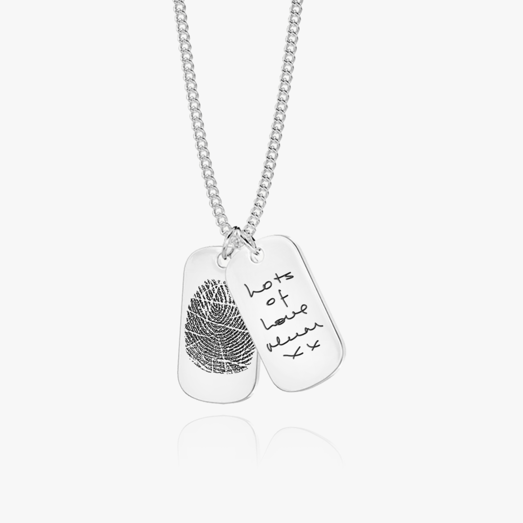 Double Tag Fingerprint Necklace - Fingerprint Jewellery