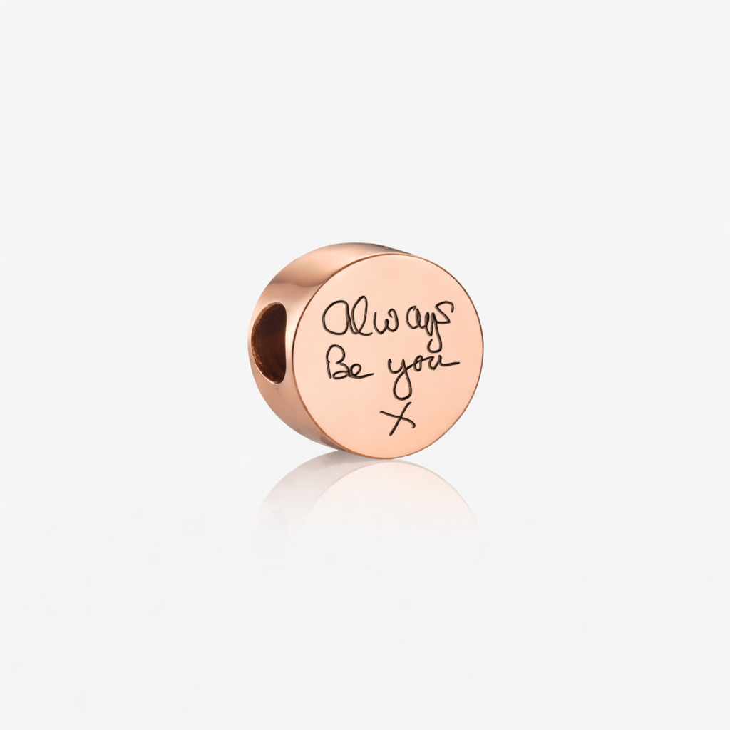 Rose Gold Pandora Handwriting Charm - Memorial Jewellery