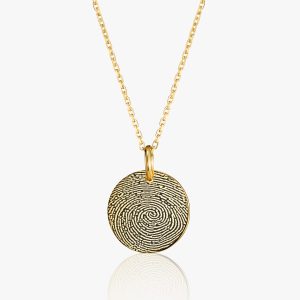 Gold Disc Fingerprint Necklace - Fingerprint Jewellery