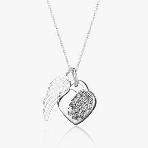Angel Wing Fingerprint Necklace - Fingerprint Jewellery